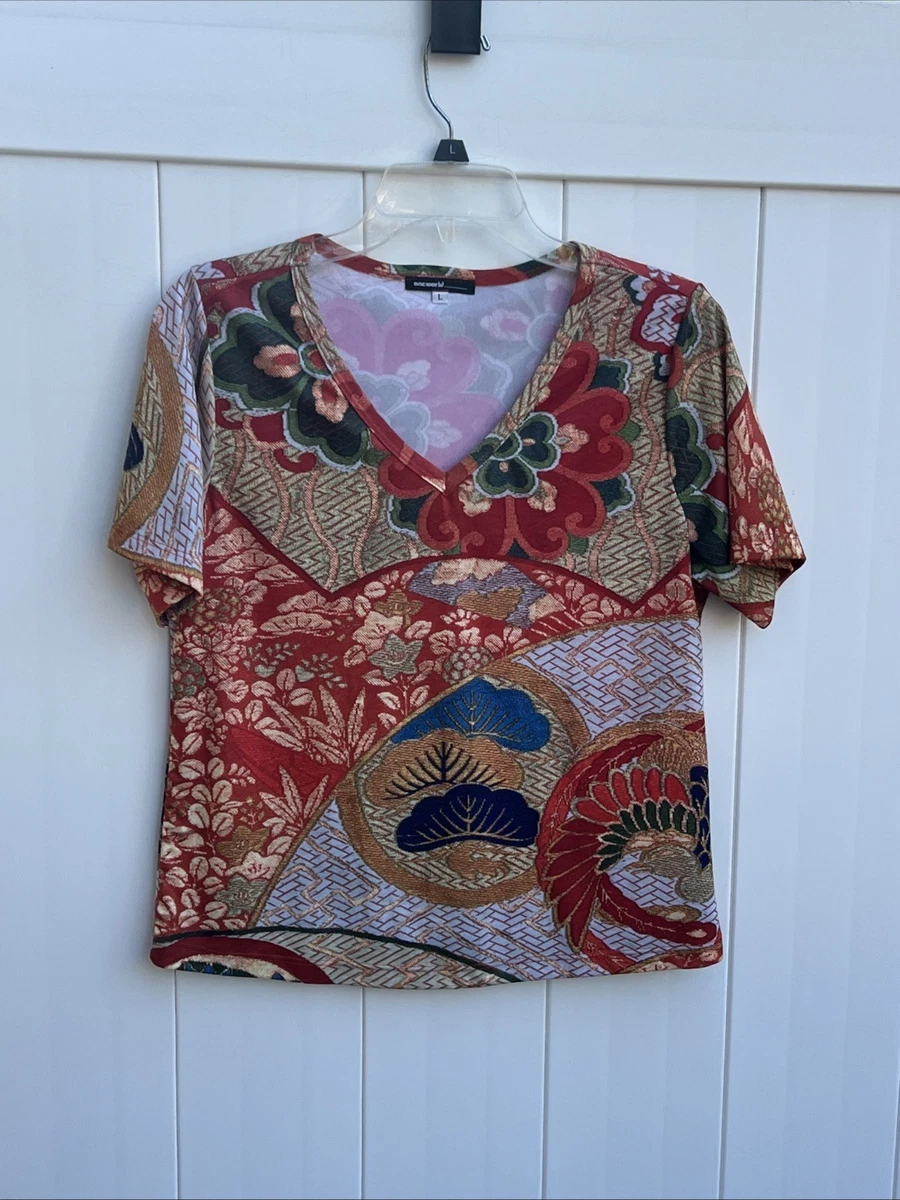 Haut Femme One World Taille S-M - Manches Courtes - Rose - Occasion Très Bon état