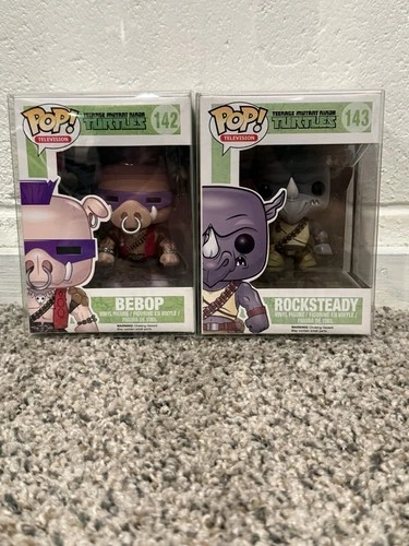 Teenage Mutant Ninja Turtles Lot Bebop 142 Rocksteady 143 Funko Pop Vinyl