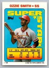 1990 Topps Stickercard - Ozzie Smith #12 Wade Boggs on Back
