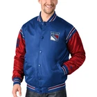 STARTER NHL New York Rangers ENFORCER Varsity Satin Jacket