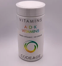Codeage Vitamin A D K Supplement ~ Multivitamin ~ 180 Caps ~ Sealed ~ Exp 5/26