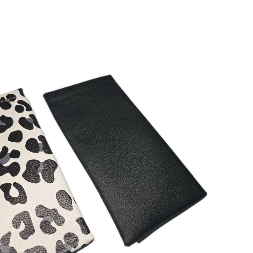 Estuche de 2 piezas de cuero suave para gafas de sol negro apriete superior estuche portátil Foto 3 de 4
