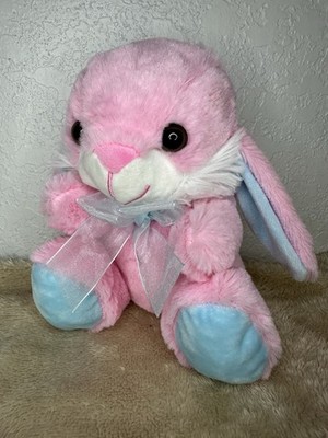 Pink Blue Bunny Rabbit Plush 7  Stuffed Animal Tom s Toy International