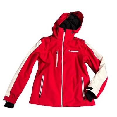 perfect moment Skijacke Damen rot und elfenbeinfarben Sterne Design hinten Small