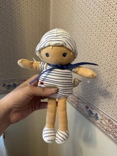 Kaloo Baby Doll Cloth Rag  Blue Stripped Stuffed Toy