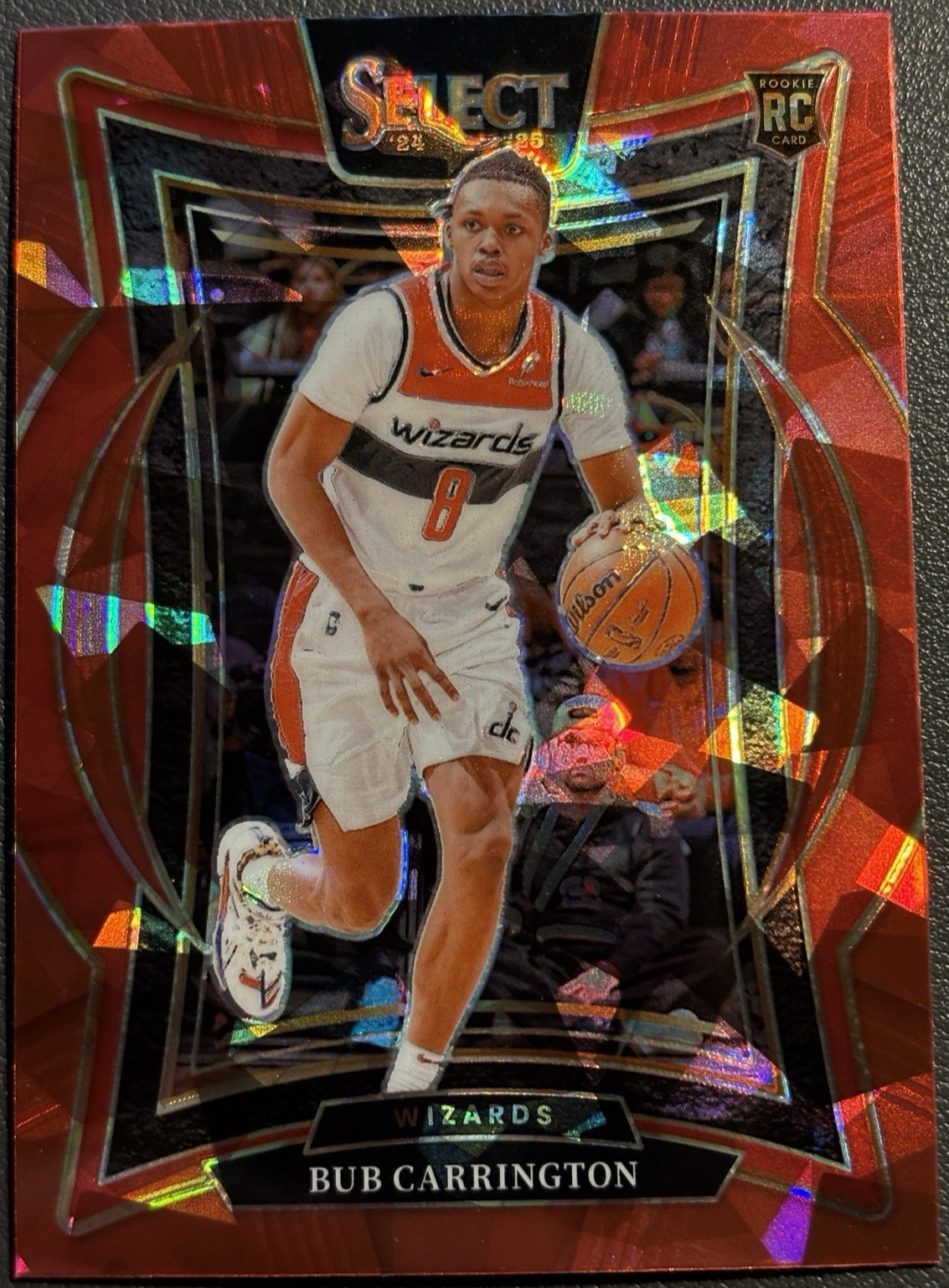 2024-25 Panini Select RED Cracked Ice Bub Carrington #81 Washington ROOKIE Card!