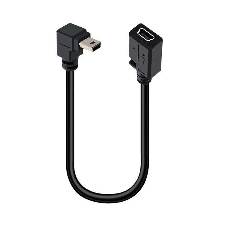 Mini USB Right Angle Male to Female Charging Data Sync Extension Cable 25cm - Image 2 of 4