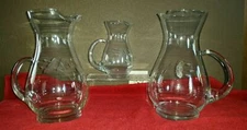 princess house heritage hand blown pitchers Set of 3