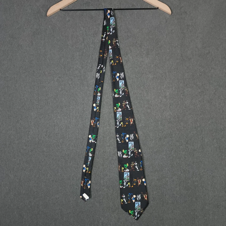 Corbata Looney Tunes Para Hombre De Colección Años 90 Hecha en EE. UU. Novedad Divertida Colección de Estampillas Fuertes Foto 3 de 4