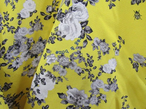 Rag & Bone gelb grau Blumen Bienen Logo Seide Victor ärmelloses Top Bluse XS - Bild 3 von 6