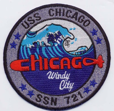 USS Chicago SSN 721  Crest ''Windy City'' 5 inch Fully Emb a958