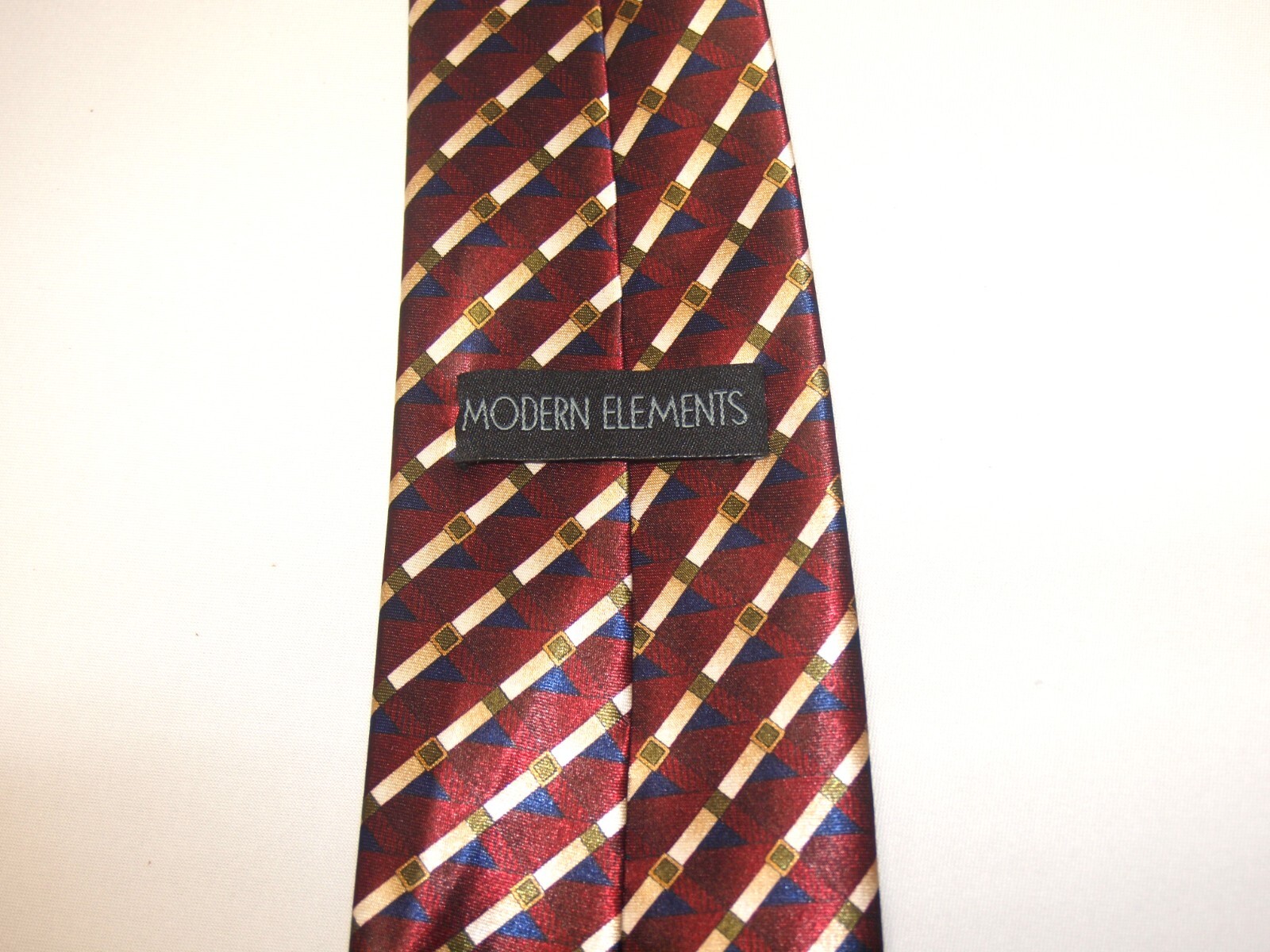 Modern Elements Brown Tie Multicolor Geometric Po… - image 5