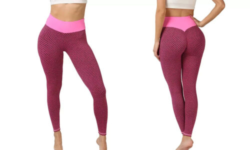 Doublju Women's High Waist Butt Lift Tummy Control Pants Textured Leggings Sz XL - Picture 6 of 7