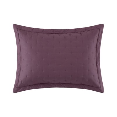 TRIOMPHE QUILTED PILLOW SHAM BY YVES DELORME, COTTON SATEEN IN IRIS COLOR***