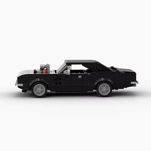 Dodge Charger R/T | Black (Opening Doors) | Building Brick Set MOC - 395 Pieces - Picture 2 of 11