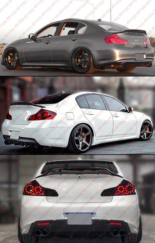 FOR 09-13 INFINITI G37 SEDAN R STYLE GLOSS BLACK HIGHKICK DUCKBILL TRUNK SPOILER - Picture 5 of 6