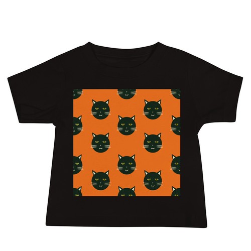 Cats on Orange Baby Jersey Short Sleeve Tee - Picture 2 of 5