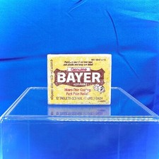 Vtg Aspirin Plastic Bottle 1980  s Bayer Pocket Travel To-go Exp Medicine Inside