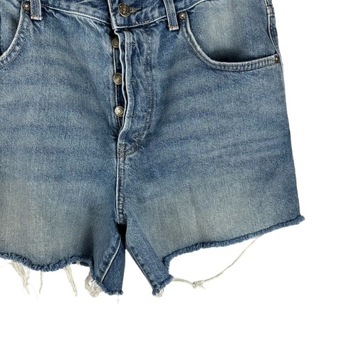 Free People We The Free Jeansshorts Größe 32 Knopf hoher Bund roher Saum abgenutzt - Bild 4 von 14