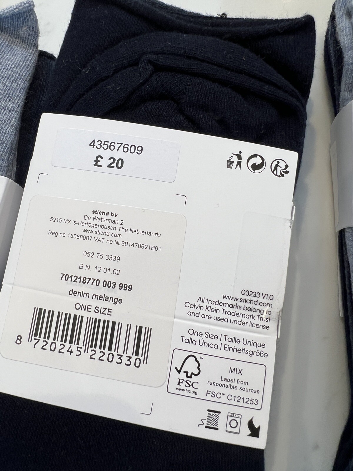 9 x Calvin Klein Womens roll top socks (3x 3 pack) Denim Navy RRP £60- Free P&P image 5