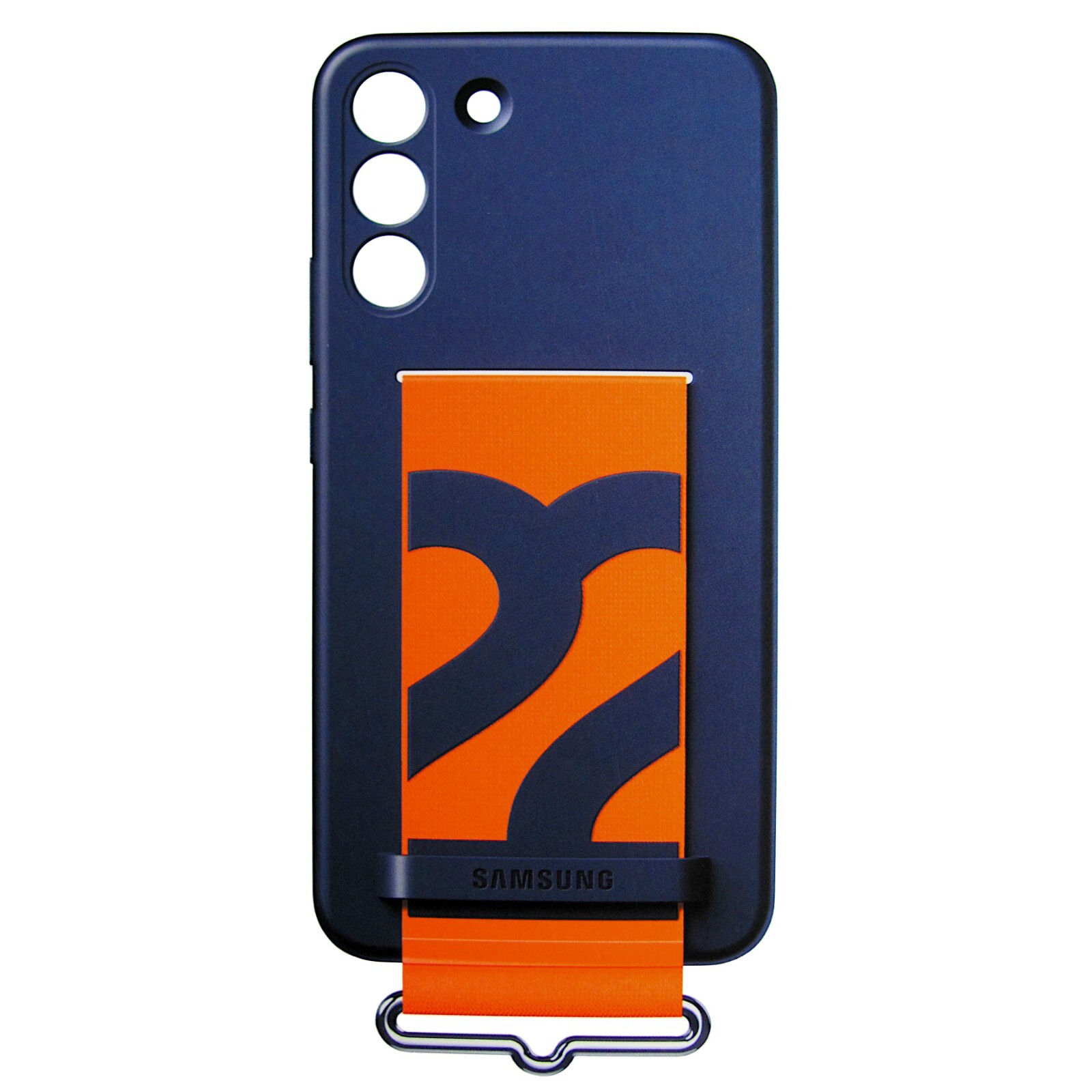Genuine Samsung S22+ Plus Silicone Cover with Strap Navy