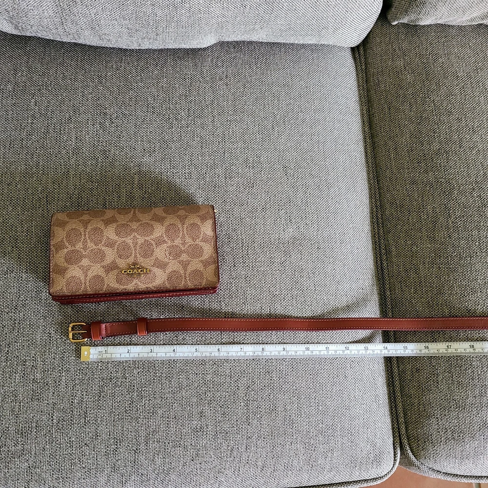 Coach Belt Bag & Crossbody Purse. Colorblock: Signature Canvas w Saddle Leather