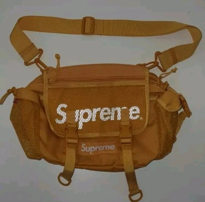 SS20 Supreme Gold Sac Taille Cordura Mesh Messenger Épaule Taille Jaune Ceinture