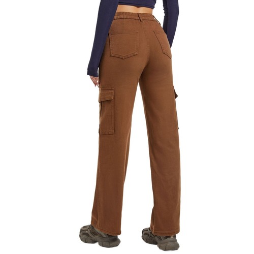 Blue Flower Pocket Plus Size Wide Leg Pants For Women Jeans - Picture 11 of 24