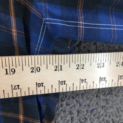 VTG Wrangler Blue Plaid Button Down Long Sleeve Western Shirt Size L Made in USA - Picture 10 of 14