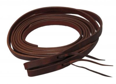 5//8/" X 8/' Foot Oiled Harness Leather Split Reins w// Water Loops USA Made 7403