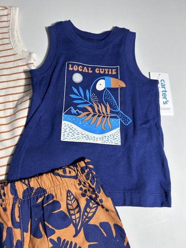 Carters Baby Boy 3 Piece Local Cutie Short Outfit Size 12M NWT - Picture 3 of 6