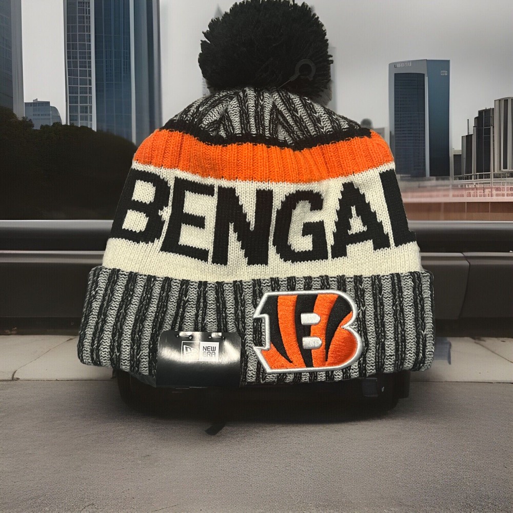 New Era Cincinnati Bengals NFL Sideline Winter Beanie - Pom Knit Hat Cap