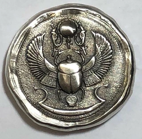 1 Troy Oz. MK Barz "Scarab Beetle!" Round .999 Fine Silver