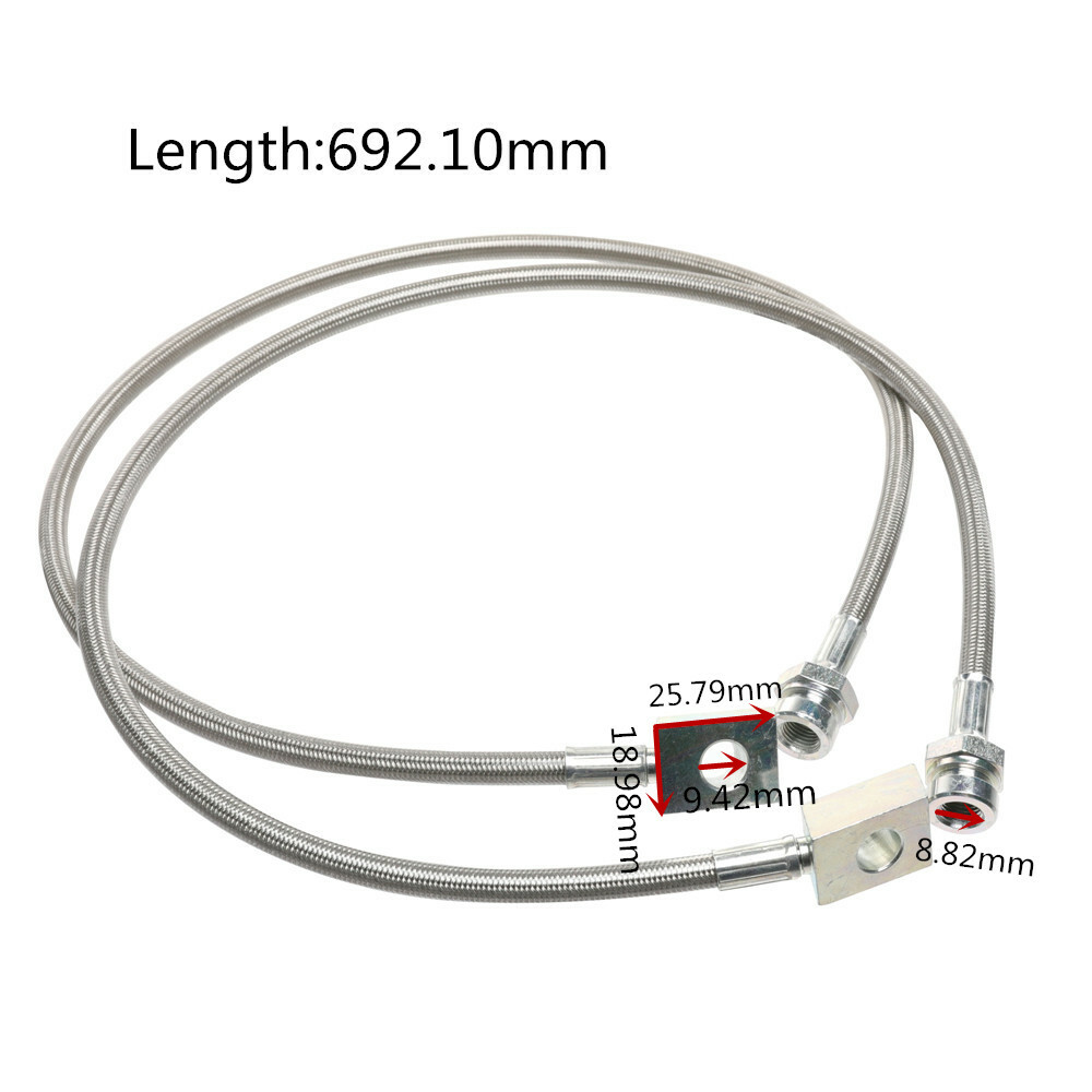 For Jeep TJ YJ & XJ 8706 26" Long Stainless Steel FRONT Extended Brake