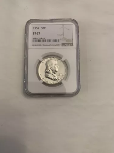 1957 Silver Franklin Half Dollar Proof NGC PF67 Coin BEAUTIFUL!