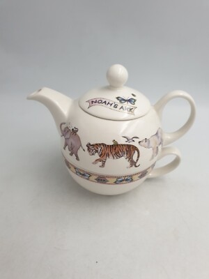 Arthur Wood Arche Noah Tea For One Teekanne & Tasse Walking Animals Tiger Elefant