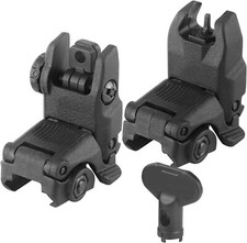 Gen 2 Front Rear Back Up Sight Set Folding Flip Up Sights Polymer For Picatinny