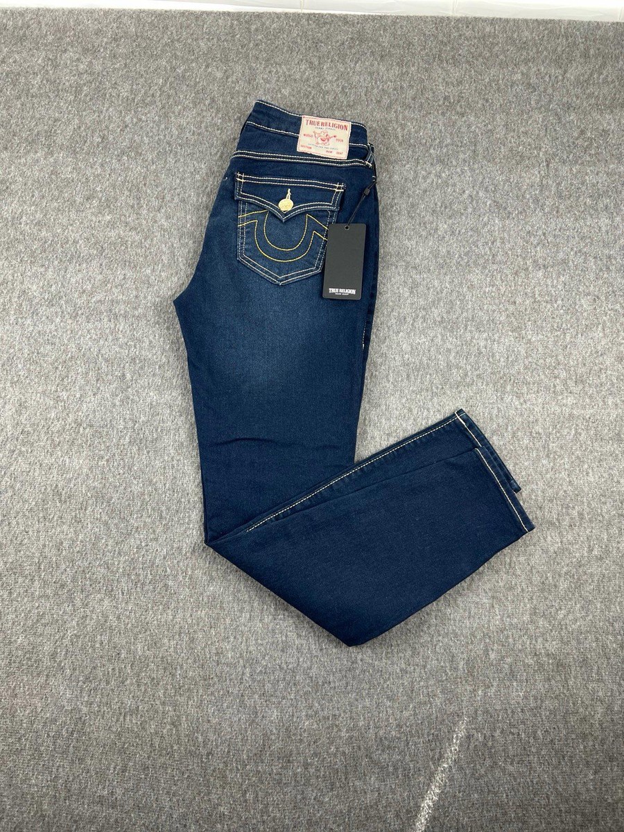 True Religion Dark Wash Skinny Jeans NWT Back Pocket Design Sz 28