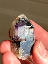 Amethyst, side scepter, color zoned and rainbow, Little Gem mine, MT, USA