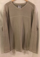 Columbia Mens Ribbed V Neck Sweater Tan Medium
