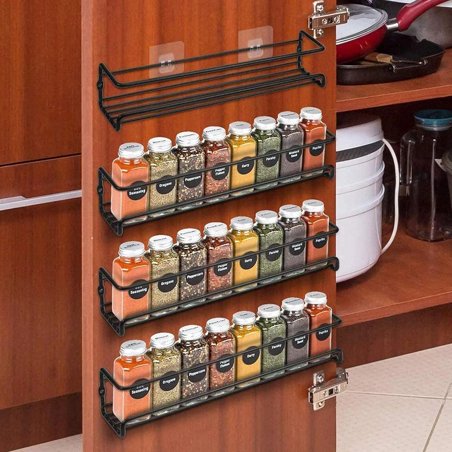 4 Packs Kitchen Spice Rack Organizer Storage Shelf Cabinet Jar Holder Wall Mount
Opens in a new wind