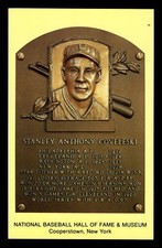 Stanley Coveleski Yellow Hall of Fame Plaque Postcard Cleveland Indians