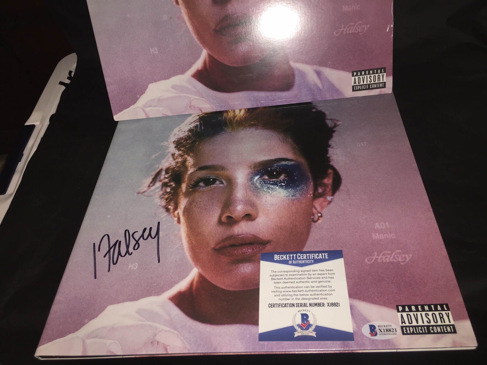 Halsey Autographed Signed Manic Vinyl Album You Should Be Sad & Without Me Beckett 