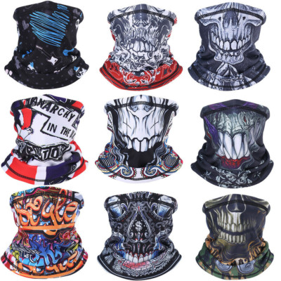 Skull Face Mask，Neck Gaiter Bandana Motorcycle Riding Ski Snow Fleece Halloween