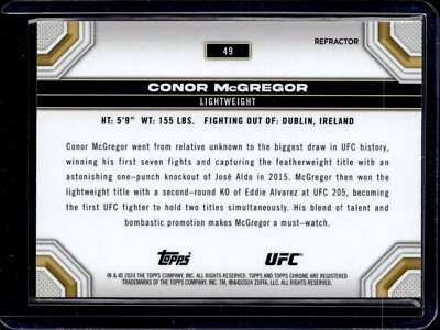 2024 Topps Chrome UFC #49 Conor McGregor Silver Refractor | eBay