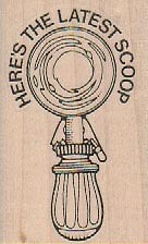 Here's The Latest 1 1/2 x 2 1/4" Rubber Stamp, Words/Phrases Stamp