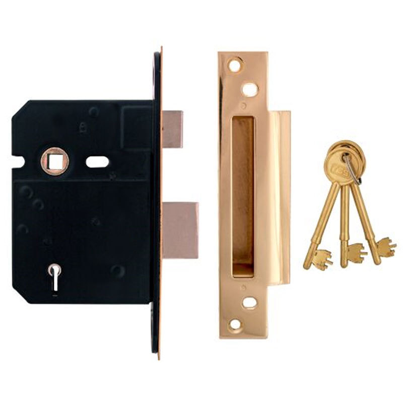 TSS British Standard 5 Lever Sashlock 81mm PB (TSSBSMSL3B)
