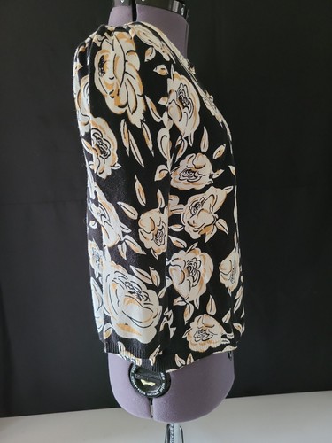 Maglione cardigan floreale da donna Elementz taglia M bianco posteriore manica a 3/4 collo rotondo - Foto 9 di 12