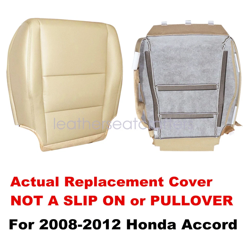 Driver & Passenger Bottom & Top Seat Cover Tan For 2008 2009 2010 Honda Accord Foto 3 de 4