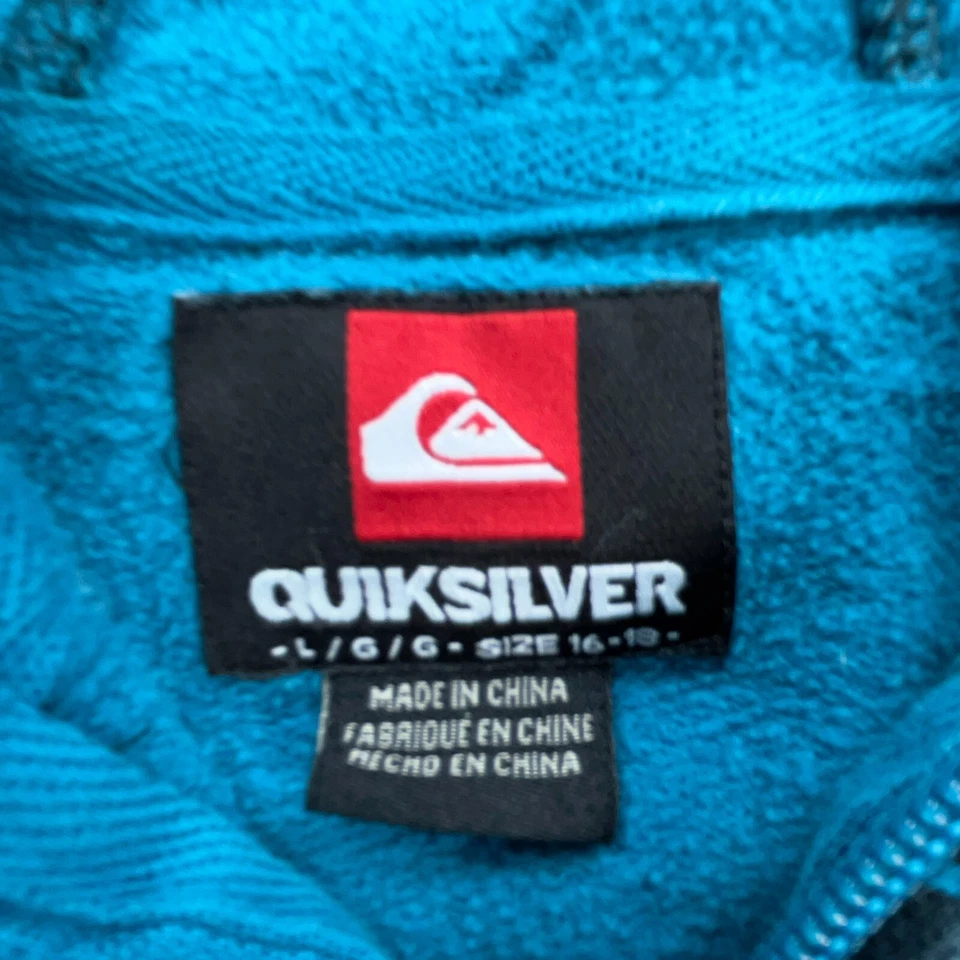 Jaqueta moletom vintage Quiksilver com capuz masculina grande azul juventude Y2K skate Aop - Imagem 4 de 4